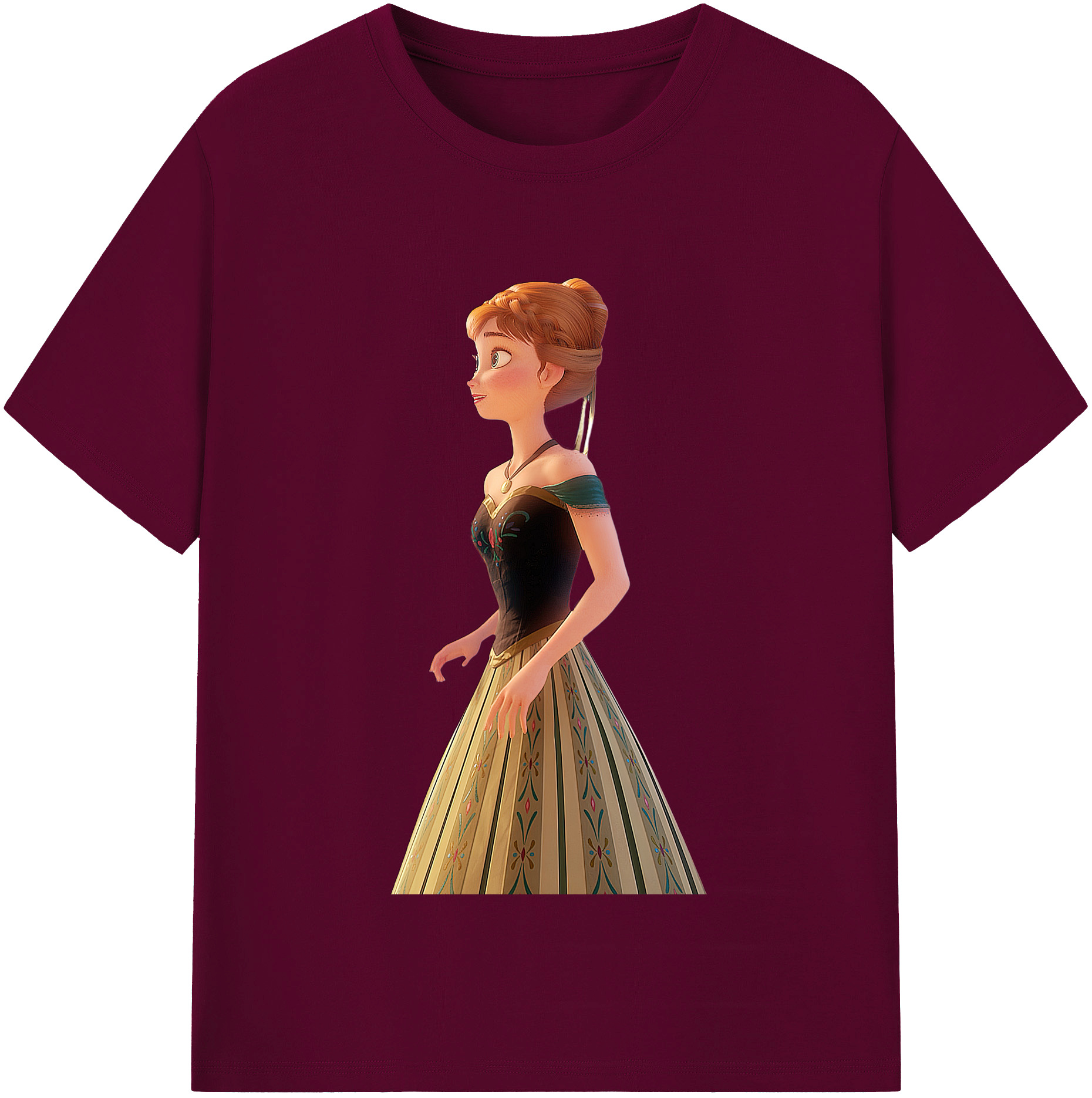 （画像用） アナと雪の女王 アンナ エルサ Frozen Anna Elsa レディースカジュアルプリントTシャツ（綿100％）